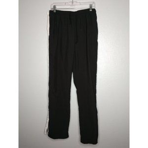 Nike Mens XL  x 32 Black Track Pants Straight Leg White Striped Pockets Athletic